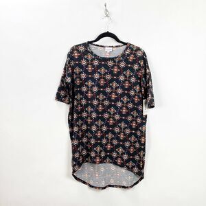 Lularoe XXS NWT Womens Unicorn Irma Black Aztec Print Tunic Top